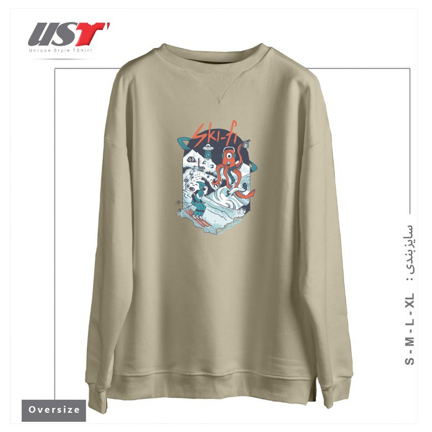 طرح SKI FI سوییشرت اورسایزرنگ نخودی
