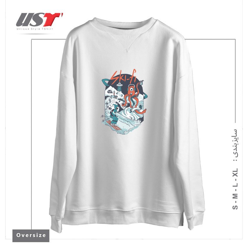 سوییشرت اورسایز طرح SKI FI