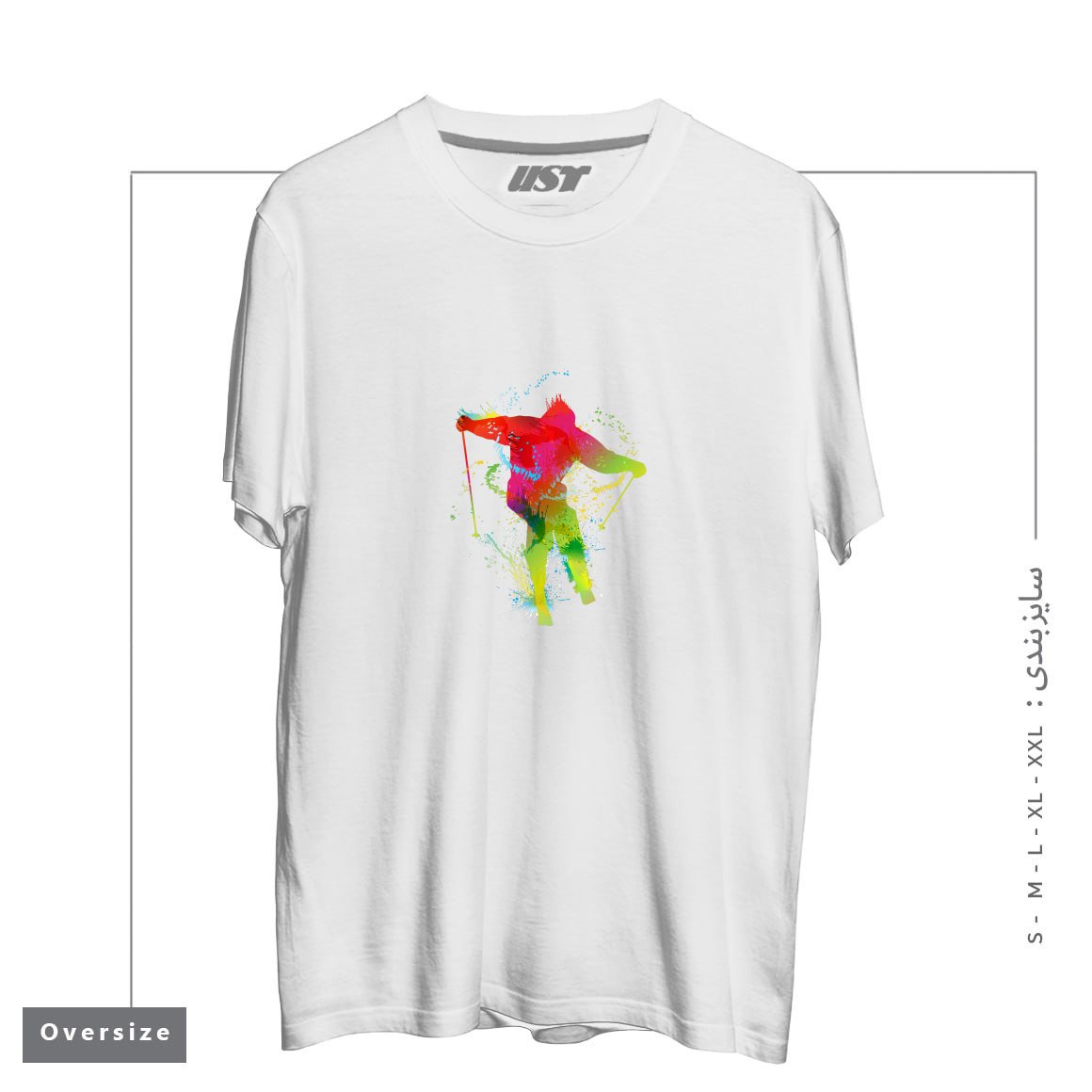 طرح SKIING تیشرت اورسایزرنگ سفید