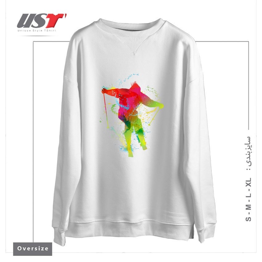 سوییشرت اورسایز طرح SKIING