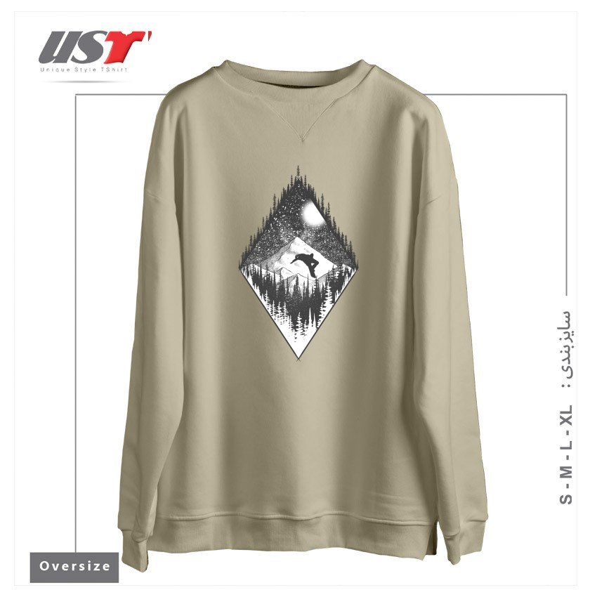 سوییشرت اورسایز طرح SNOW AND WINTER ART58
