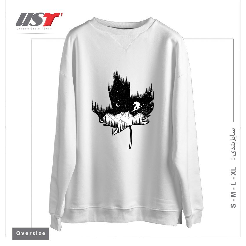 سوییشرت اورسایز طرح SNOWBOARD ART