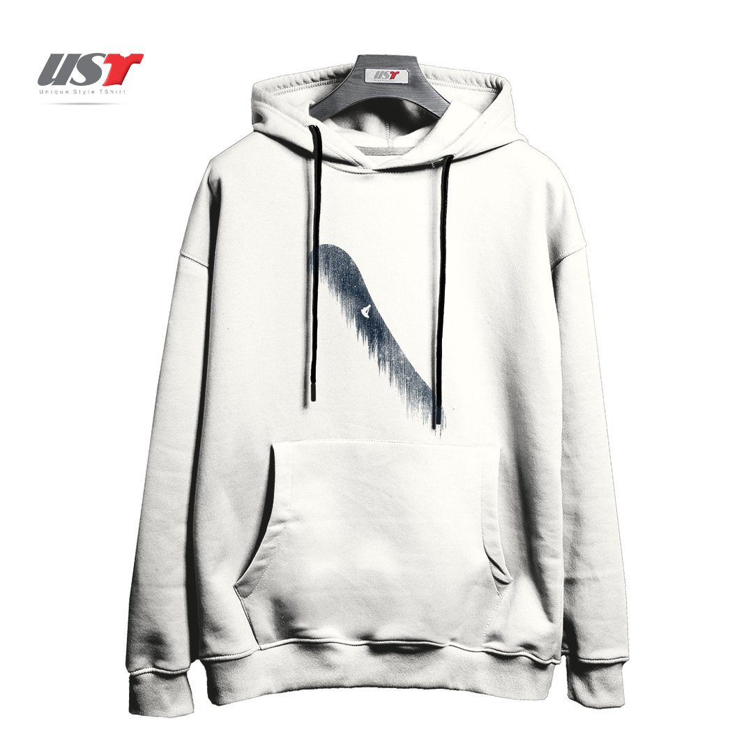 طرح SNOWBOARD ART47 هودی اورسایزرنگ سفید