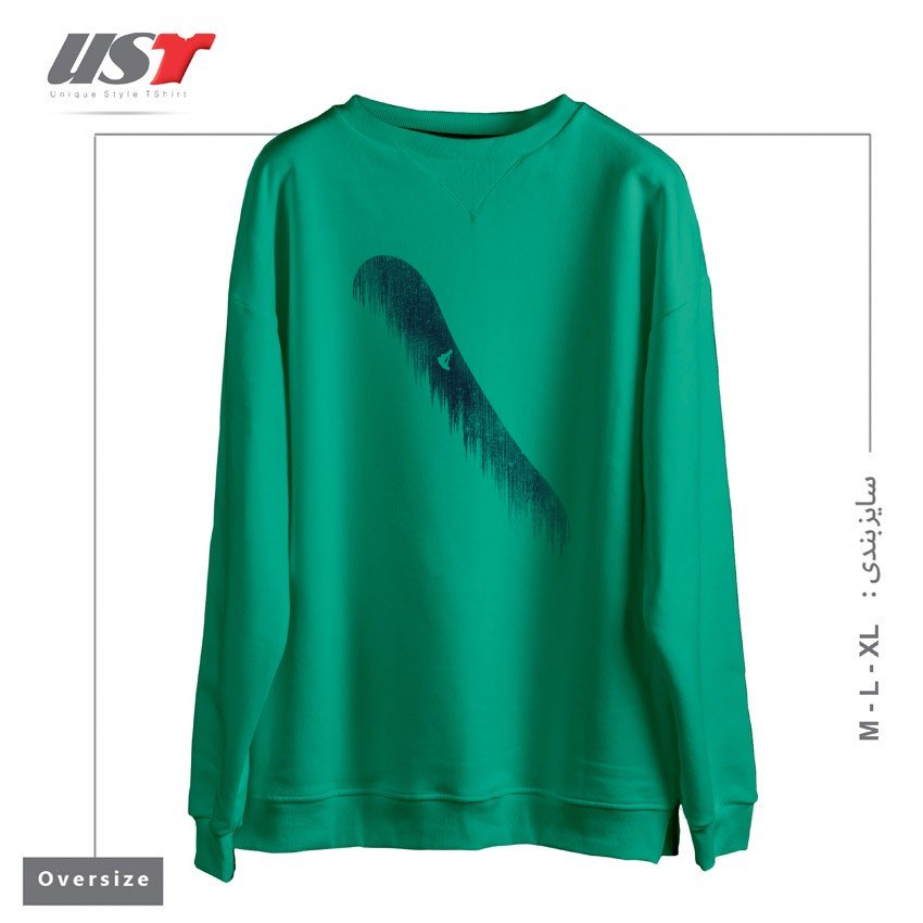 طرح SNOWBOARD ART47 سوییشرت اورسایزرنگ سبز سدری