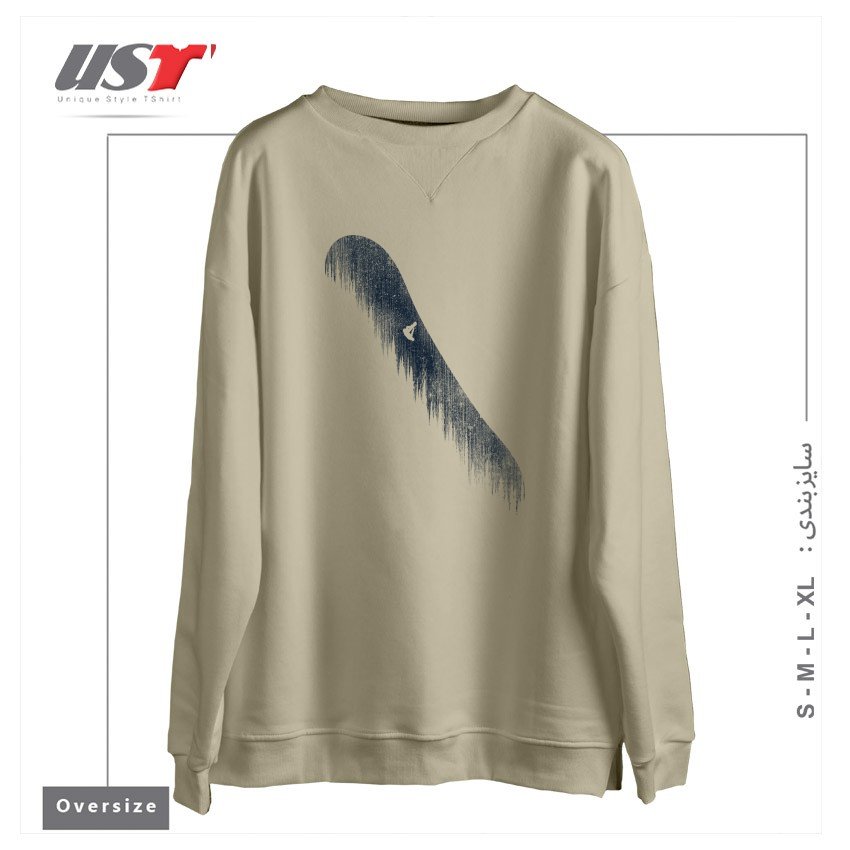 طرح SNOWBOARD ART47 سوییشرت اورسایزرنگ نخودی