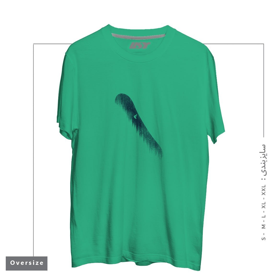 طرح SNOWBOARD ART47 تیشرت اورسایزرنگ سبز