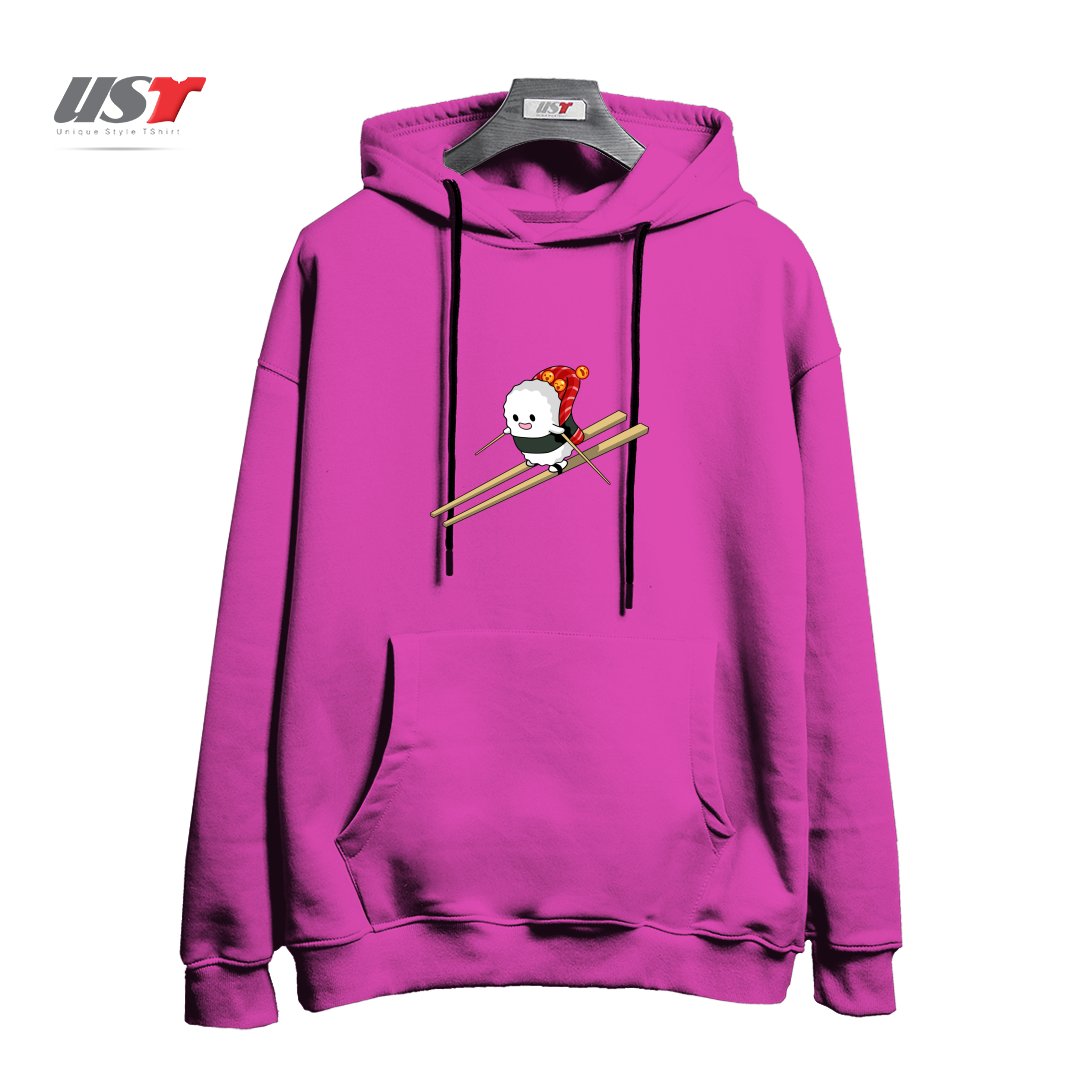 طرح SUSHI SKI هودی اورسایزرنگ صورتی