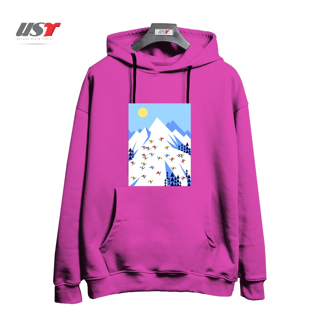 هودی اورسایز طرح THE MOUNTAINS. PERFECT DAY!