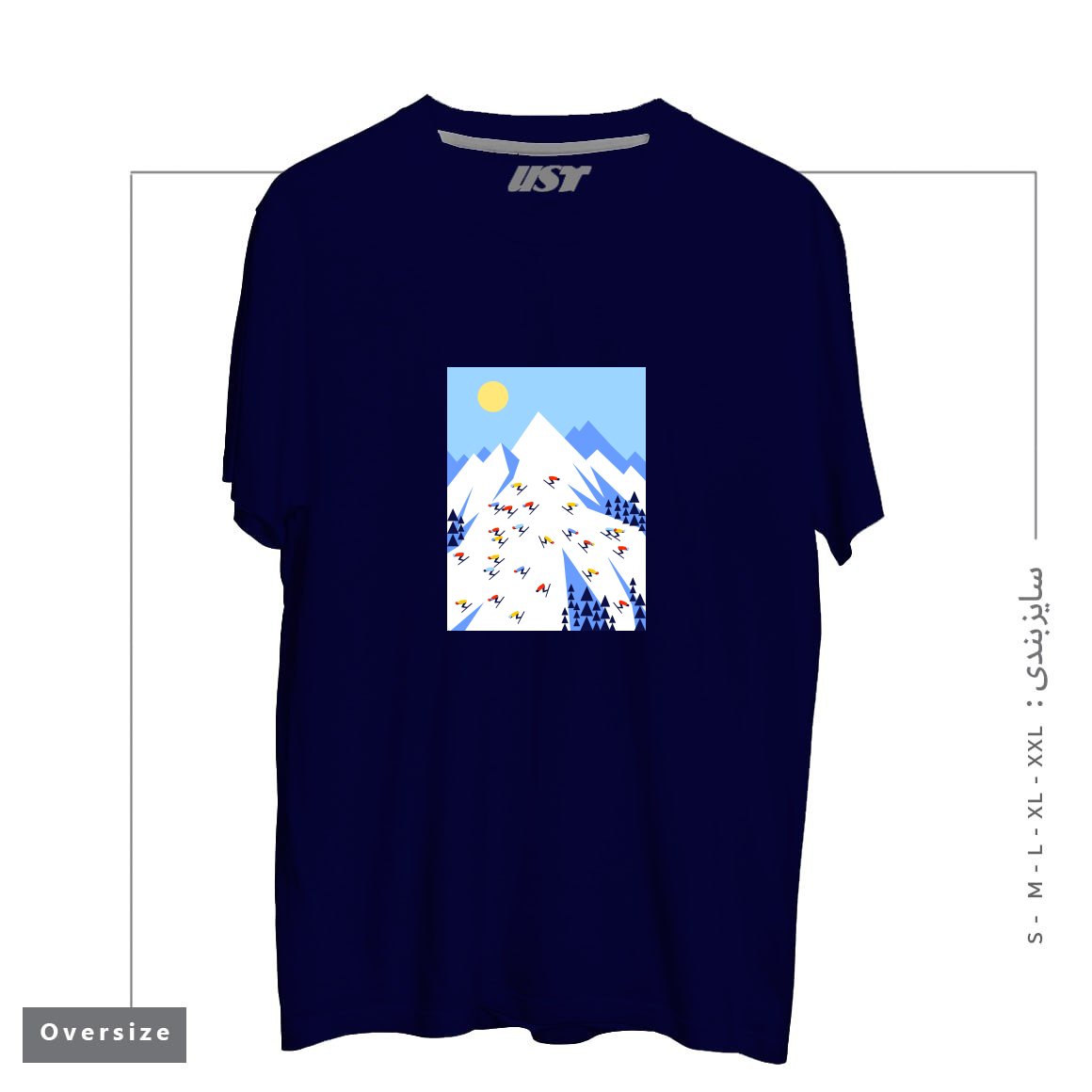 تیشرت اورسایز طرح THE MOUNTAINS. PERFECT DAY!
