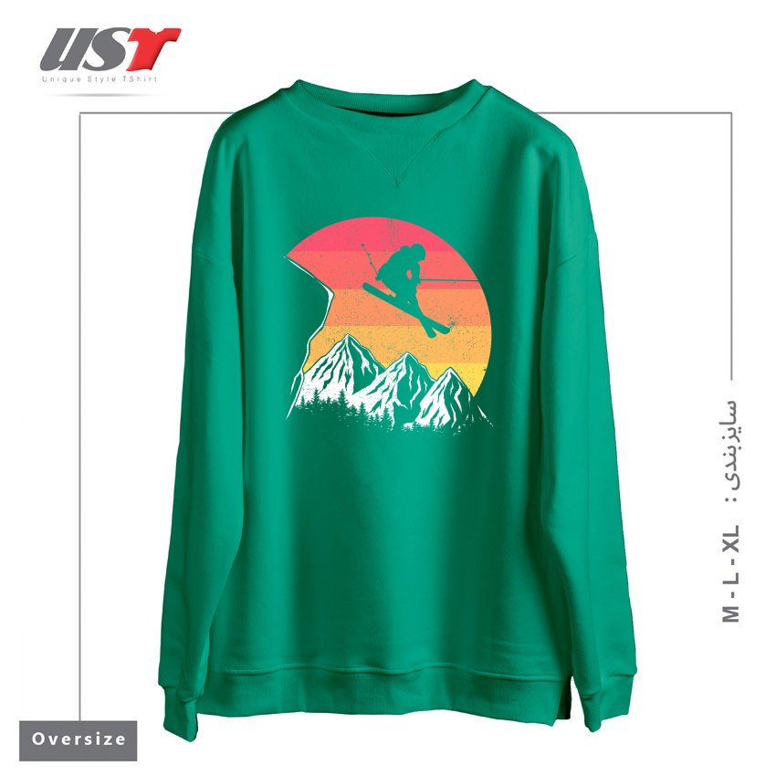 سوییشرت اورسایز طرح VINTAGE ALPINE SKIING