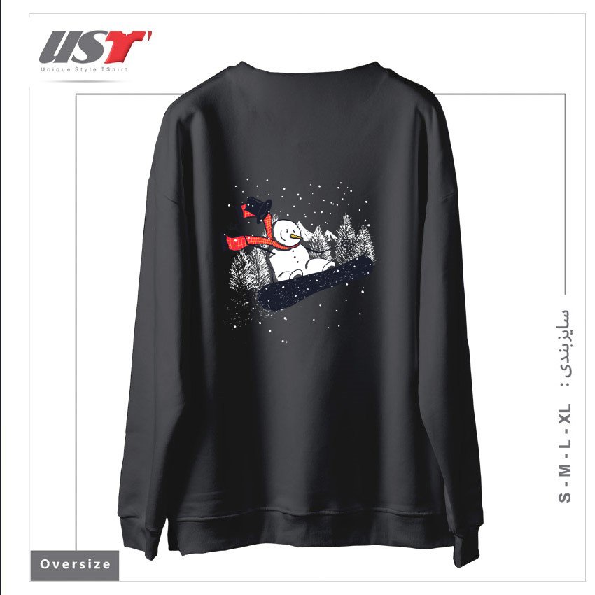 طرح WINTER'S COMING سوییشرت اورسایزرنگ دودی