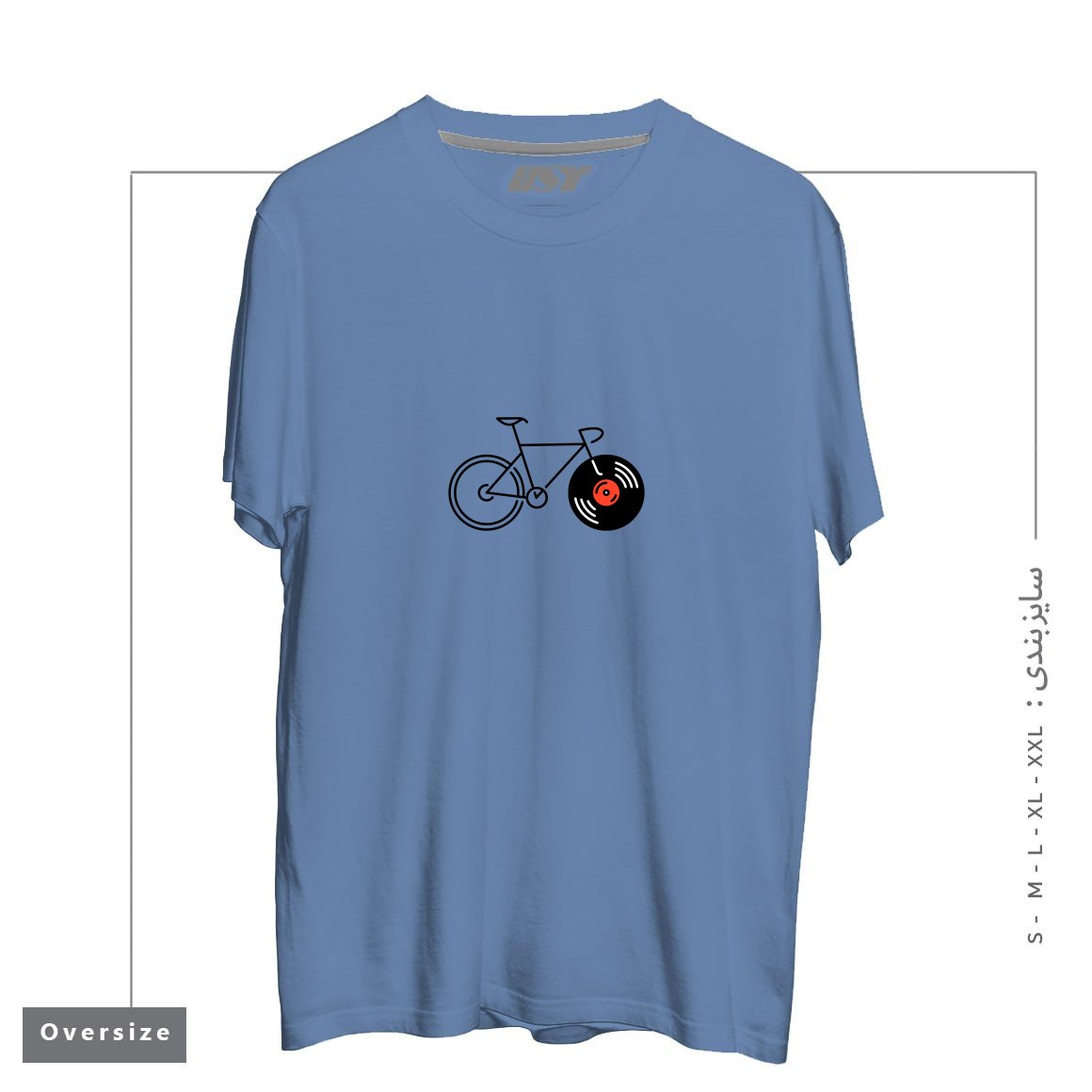 تیشرت اورسایز طرح BICYCLE VINYL RECORD