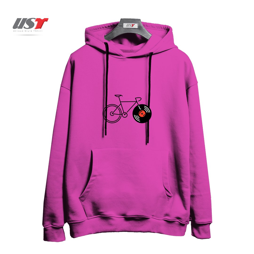 هودی اورسایز طرح BICYCLE VINYL RECORD