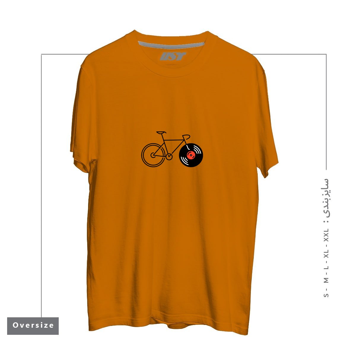 تیشرت اورسایز طرح BICYCLE VINYL RECORD