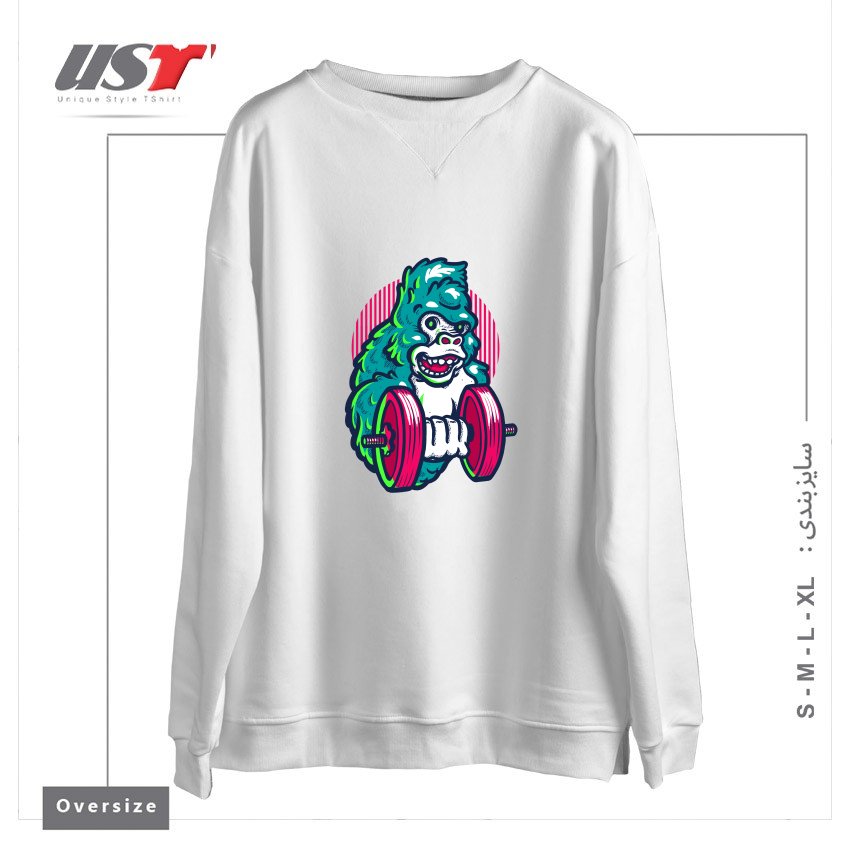 سوییشرت اورسایز طرح GORILLA GYM