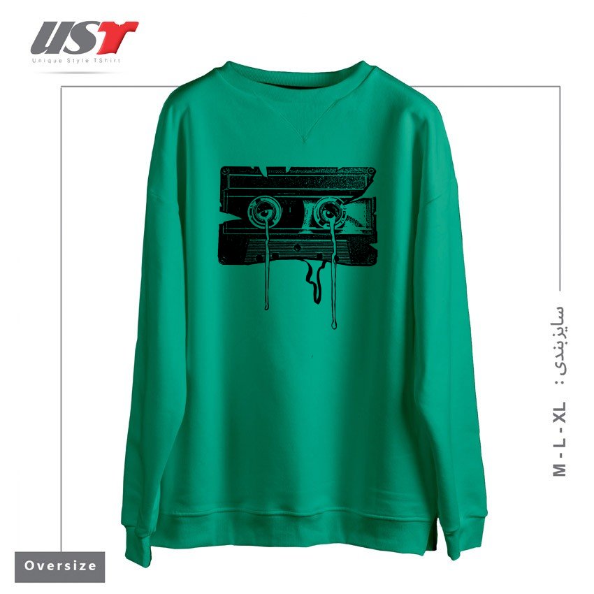 سوییشرت اورسایز طرح CASSETTE MEMORIES