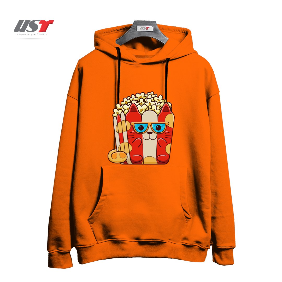 هودی اورسایز طرح CAT POPCORN
