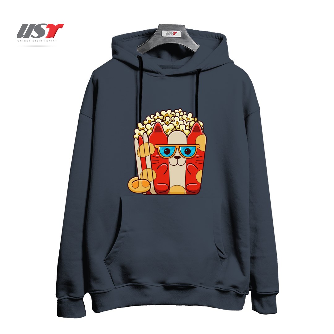 هودی اورسایز طرح CAT POPCORN