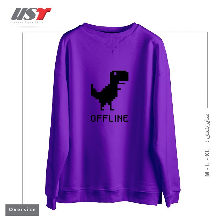سوییشرت اورسایز طرح DINOSAUR