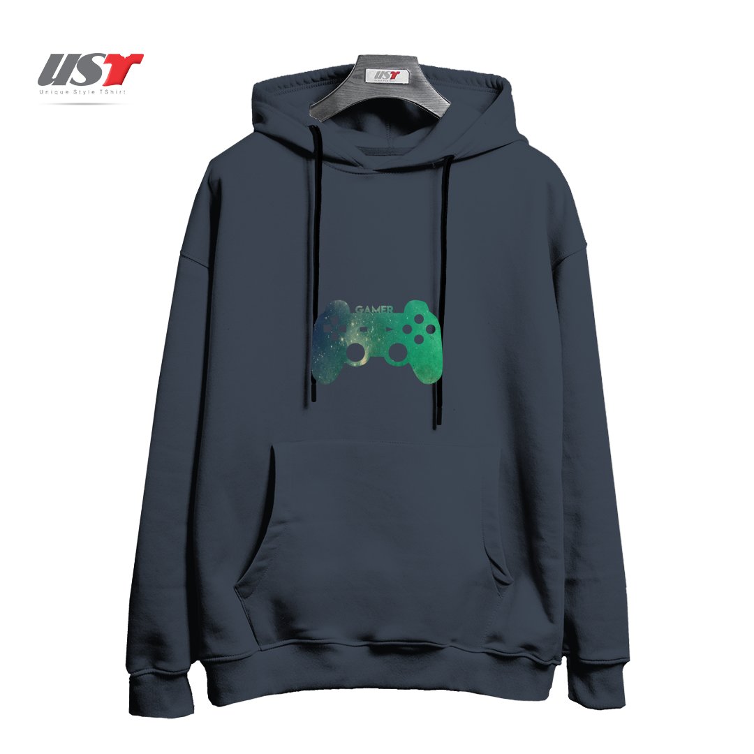 طرح GAMER TEE هودی اورسایزرنگ دودی