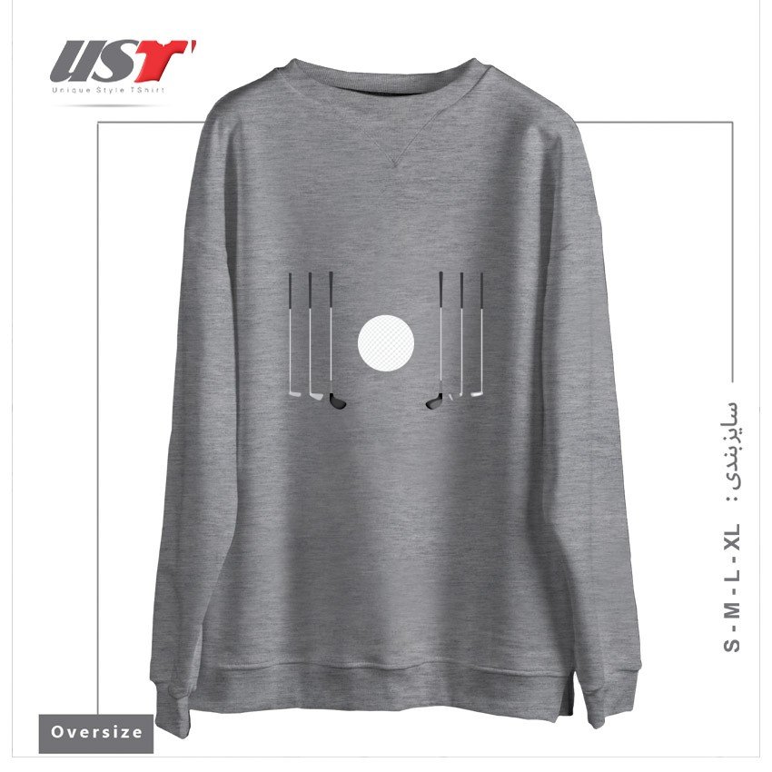 سوییشرت اورسایز طرح GOLF CLUBS AND BALL