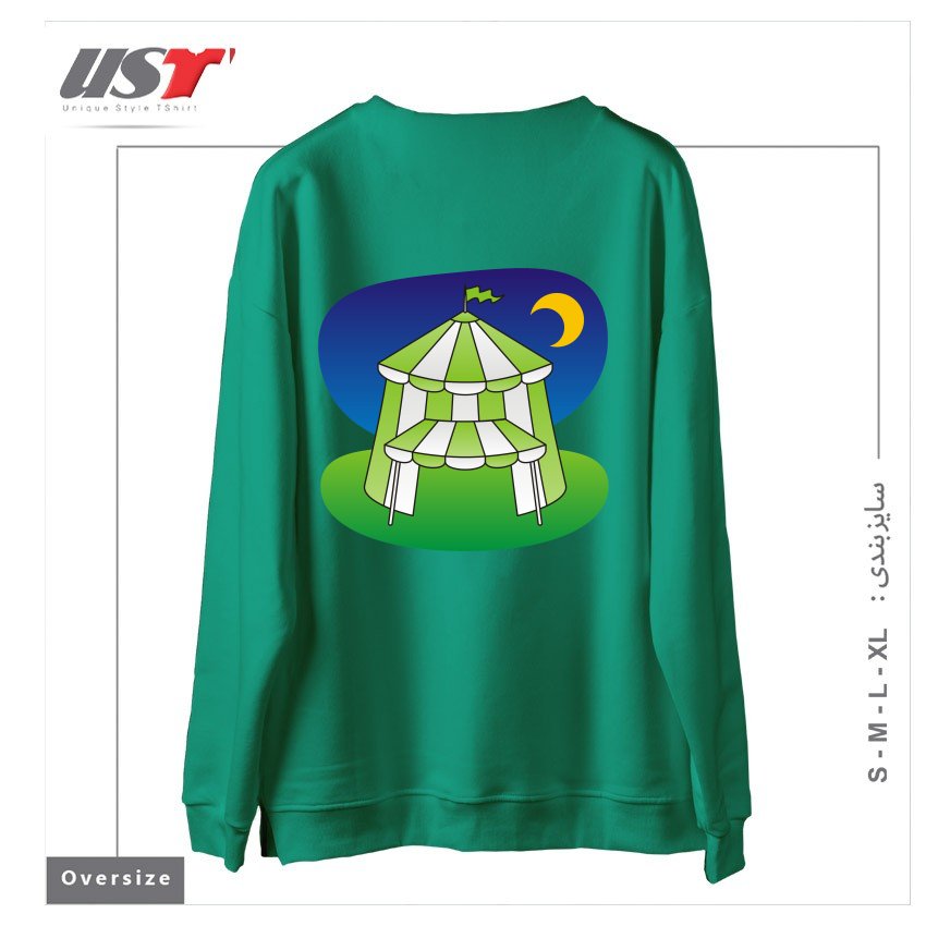 طرح GREEN CIRCUS TENT سوییشرت اورسایزرنگ سبز سدری