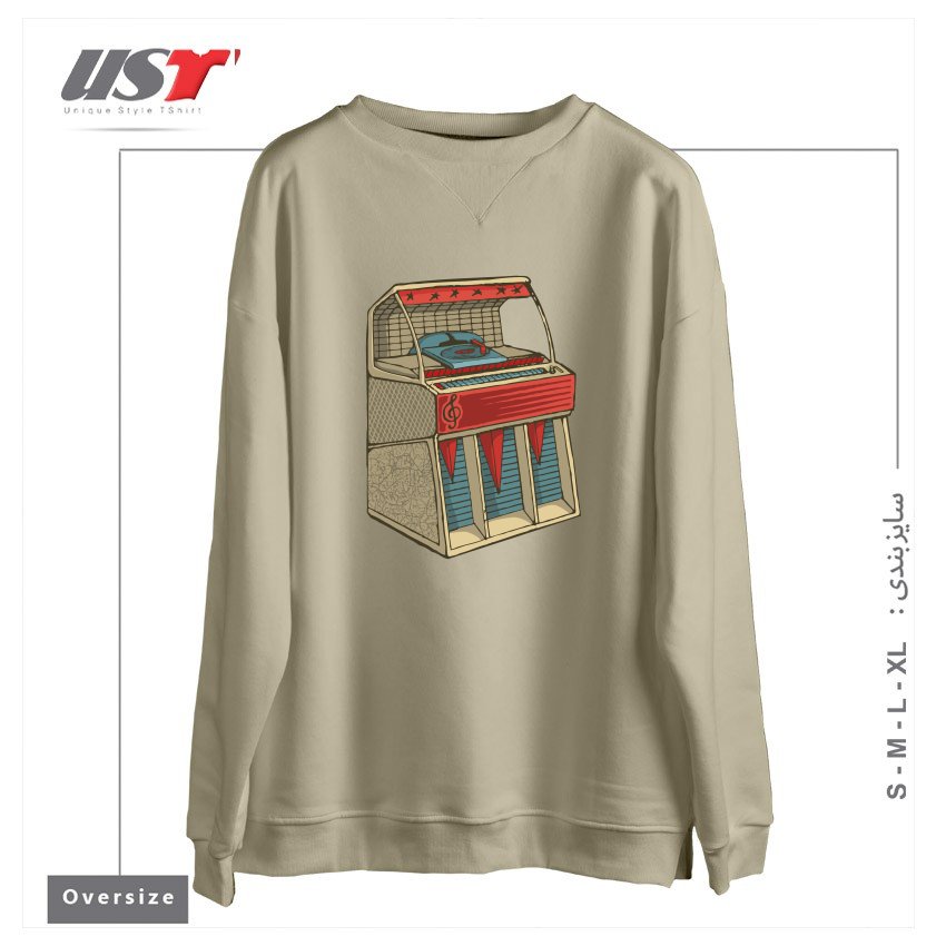 سوییشرت اورسایز طرح GRUNGE RETRO JUKEBOX