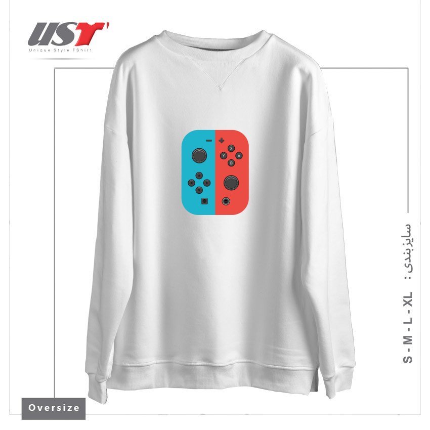 طرح JOY JOY سوییشرت اورسایزرنگ سفید