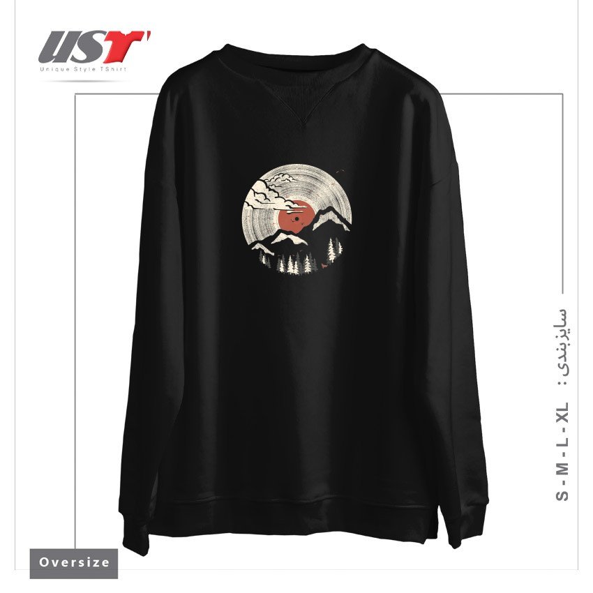 طرح MTN LP سوییشرت اورسایزرنگ مشکی