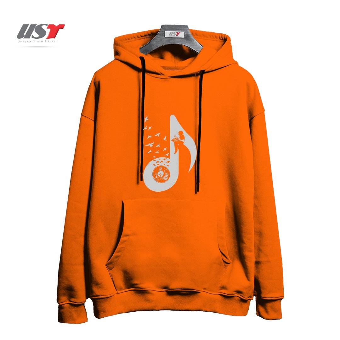 طرح MUSICAL - HANG DRUM هودی اورسایزرنگ نارنجی