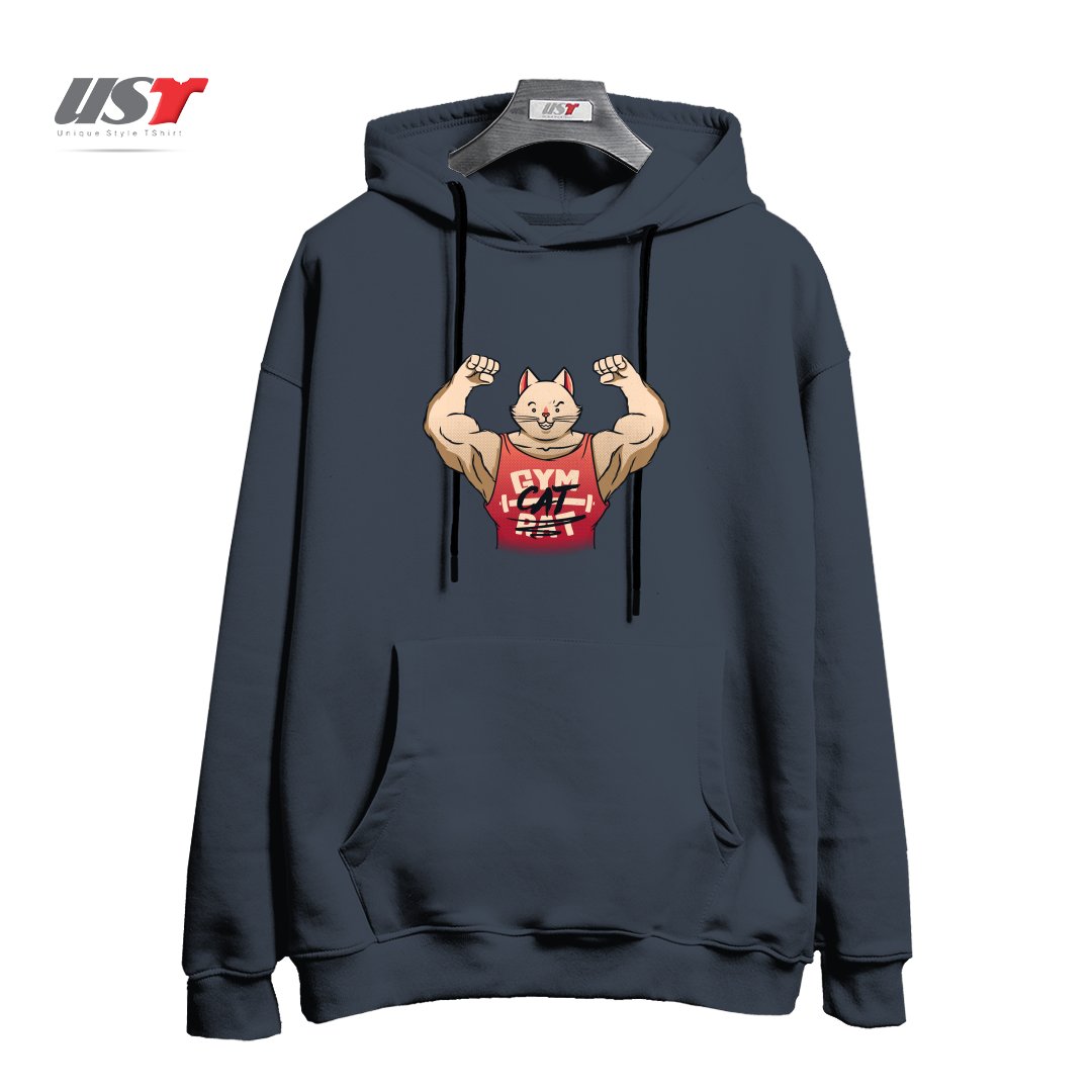 طرح GYM RAT GYM CAT BY TOBE FONSECA هودی اورسایزرنگ دودی