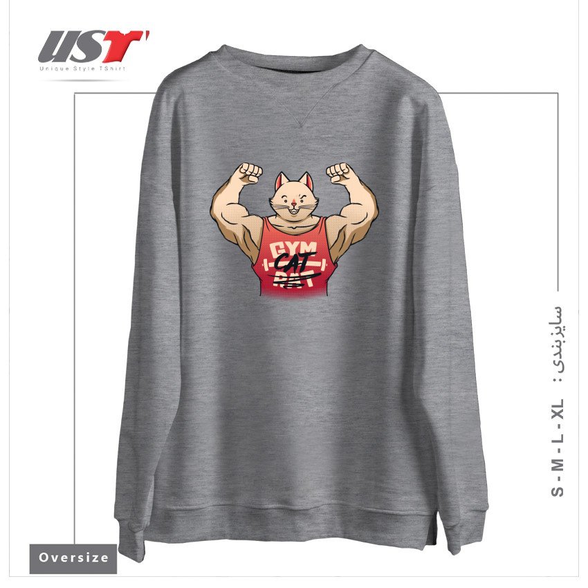 سوییشرت اورسایز طرح GYM RAT GYM CAT BY TOBE FONSECA