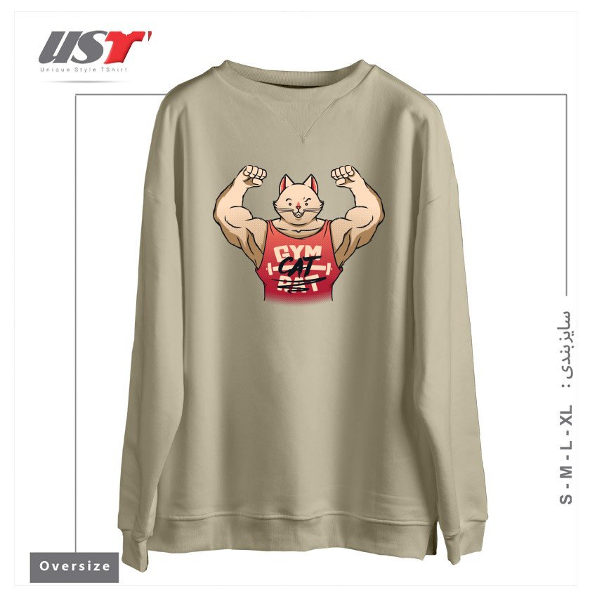 سوییشرت اورسایز طرح GYM RAT GYM CAT BY TOBE FONSECA
