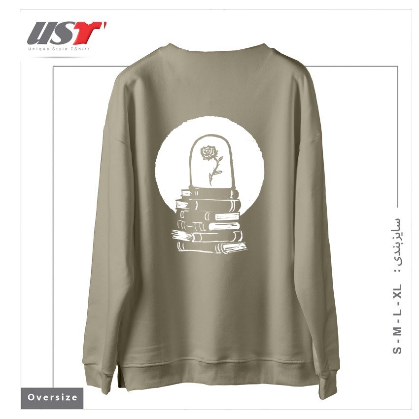 طرح ROSE سوییشرت اورسایزرنگ نخودی