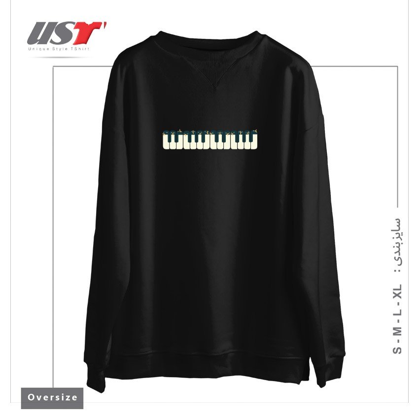 طرح THE CHOIR OF ANTARCTICA سوییشرت اورسایزرنگ مشکی