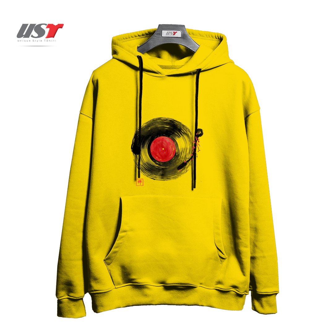 طرح ZEN MUSIC هودی اورسایزرنگ زرد