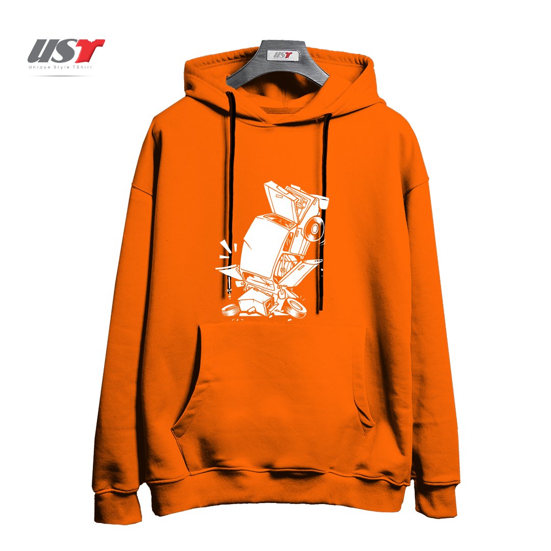 طرح AUTO DROP هودی اورسایزرنگ نارنجی