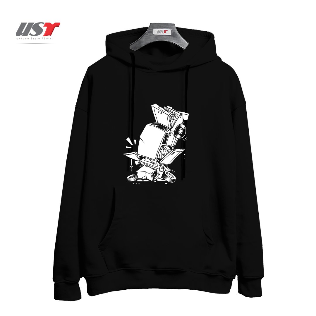 طرح AUTO DROP هودی اورسایزرنگ مشکی