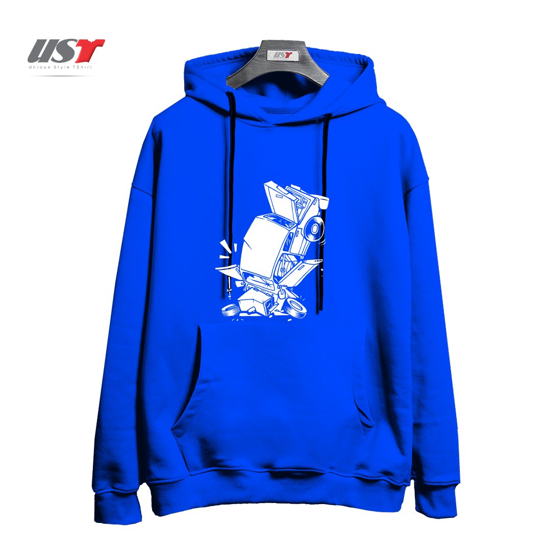 طرح AUTO DROP هودی اورسایزرنگ آبی شالی