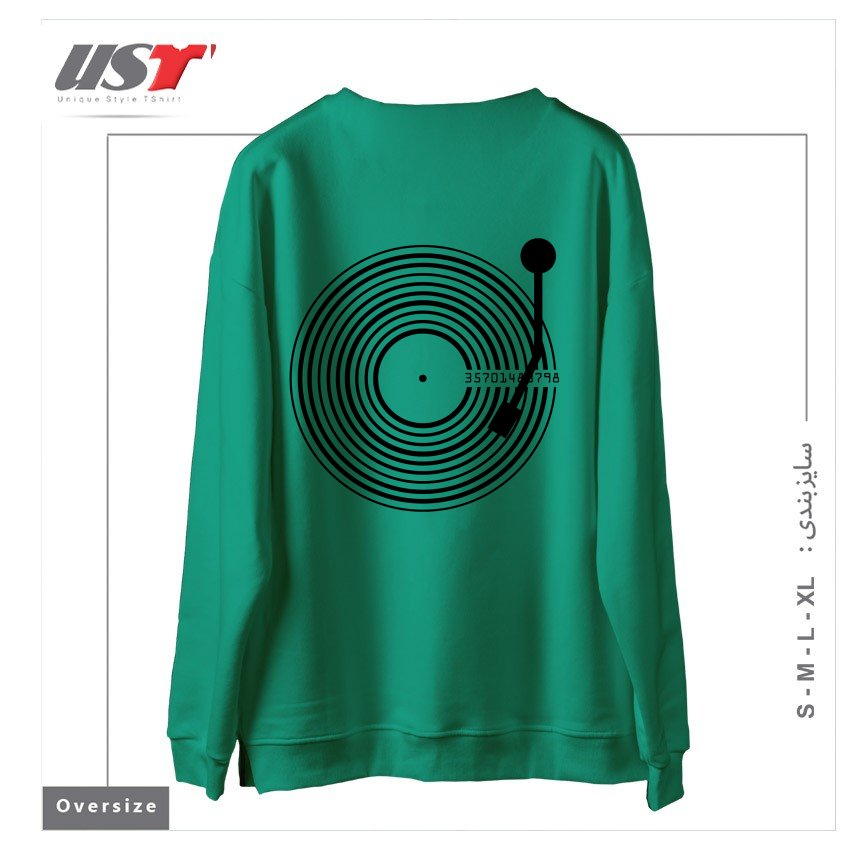 طرح [UNTITLED] سوییشرت اورسایزرنگ سبز سدری