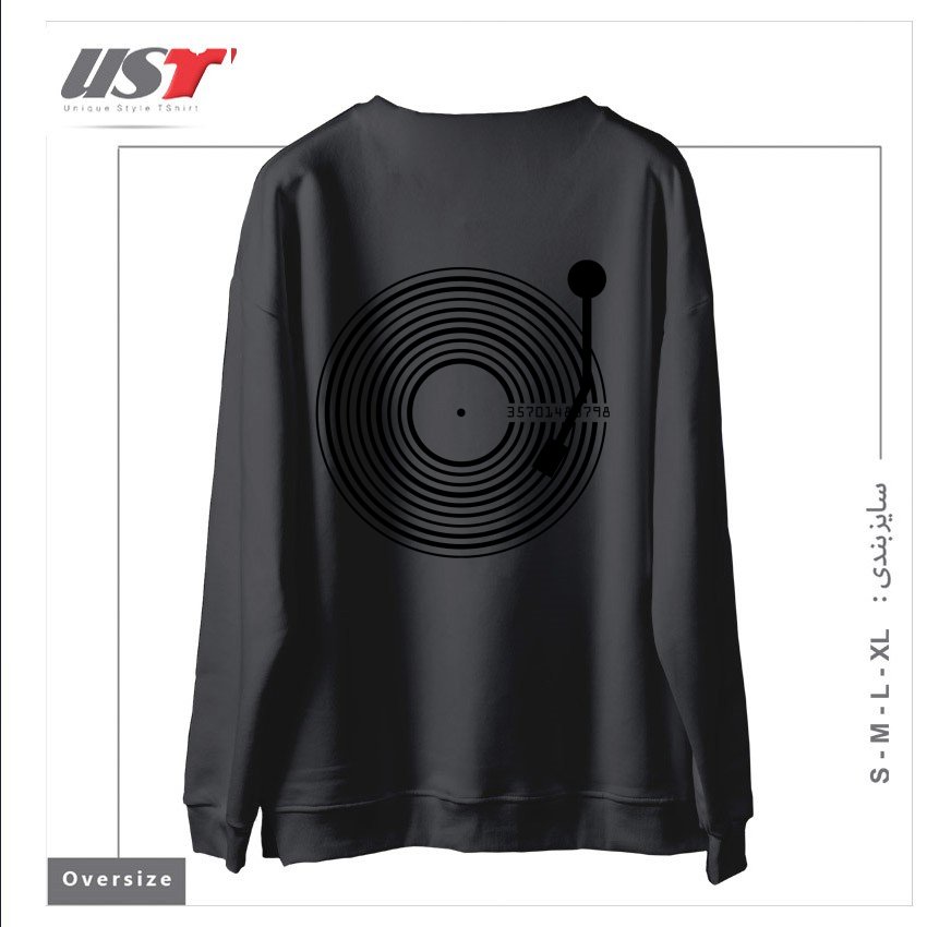 طرح [UNTITLED] سوییشرت اورسایزرنگ دودی