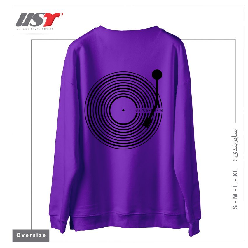 طرح [UNTITLED] سوییشرت اورسایزرنگ بنفش