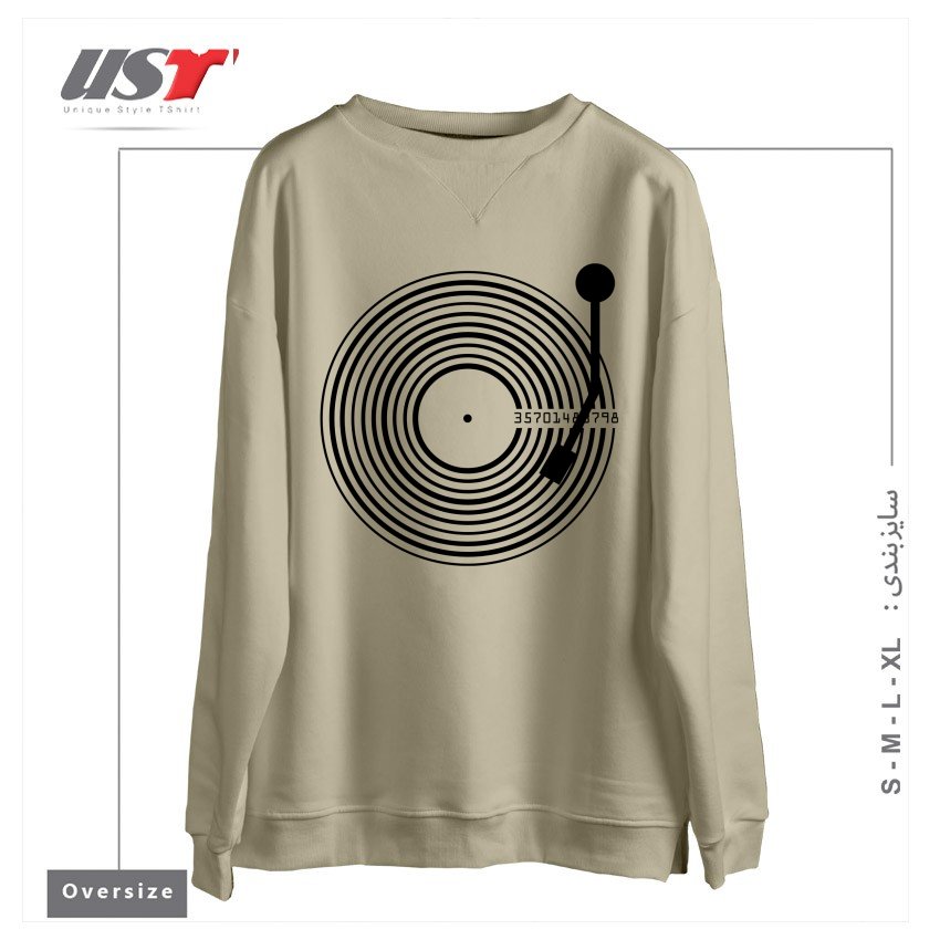 طرح [UNTITLED] سوییشرت اورسایزرنگ نخودی