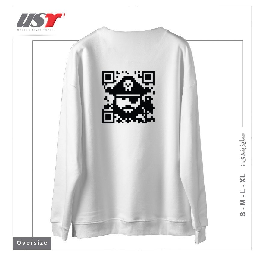 طرح ARRRGMENTED REALITY سوییشرت اورسایزرنگ سفید