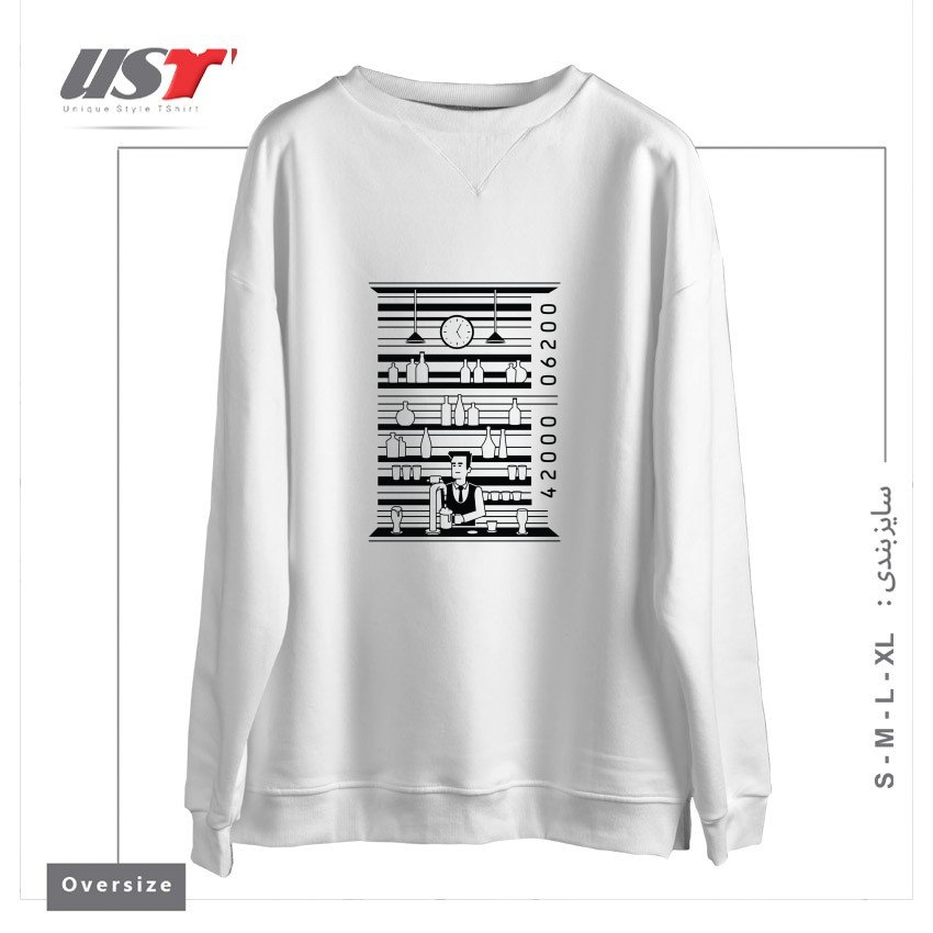 سوییشرت اورسایز طرح BAR CODE