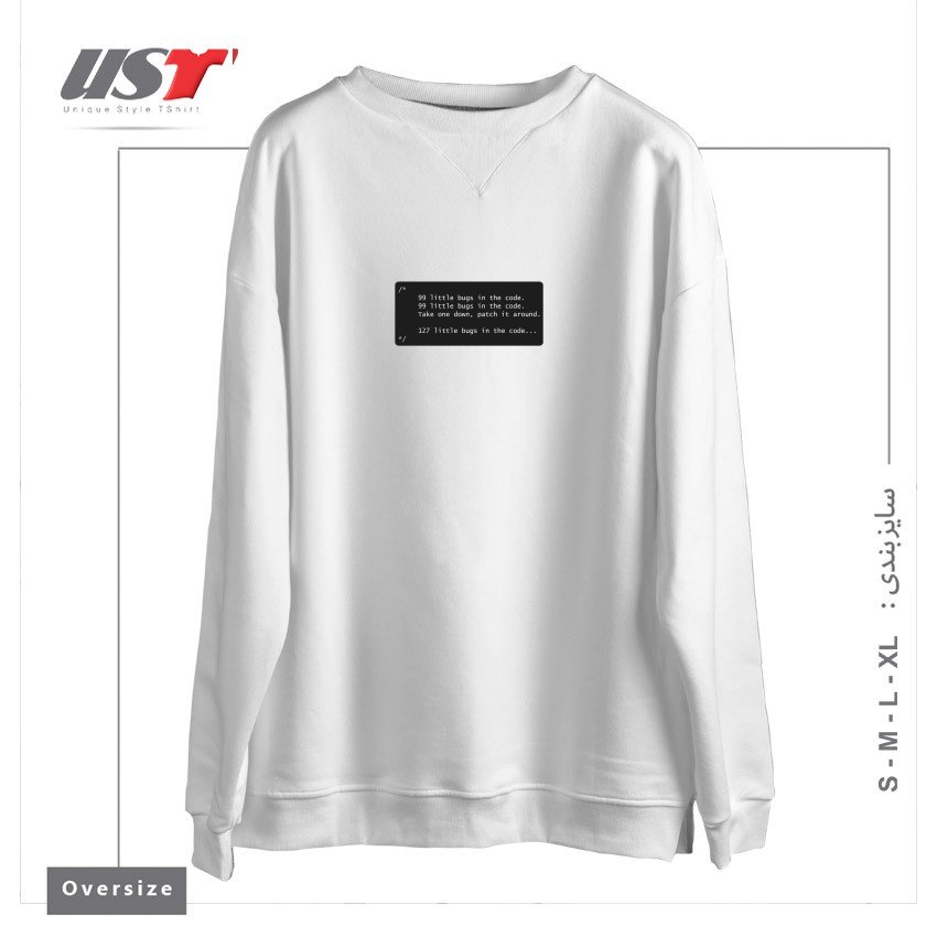سوییشرت اورسایز طرح BUGS, BUGS AND BUGS