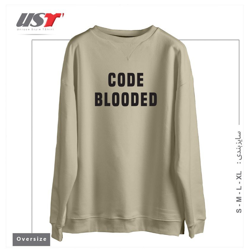 سوییشرت اورسایز طرح CODE BLOODED