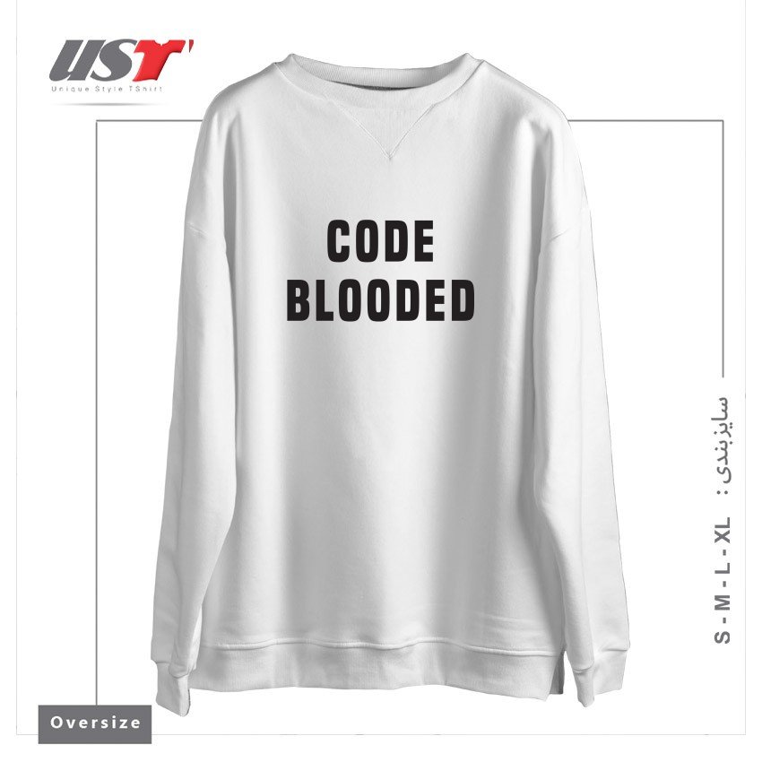 سوییشرت اورسایز طرح CODE BLOODED