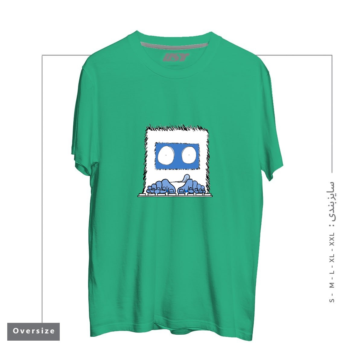 طرح CODE SQUATCH تیشرت اورسایزرنگ سبز