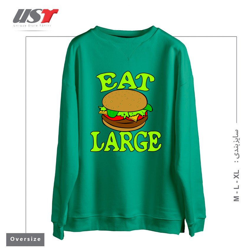 سوییشرت اورسایز طرح GYM WORKOUT FITNESS BULKING BODYBUILDING MOTIVATIONAL EAT LARGE